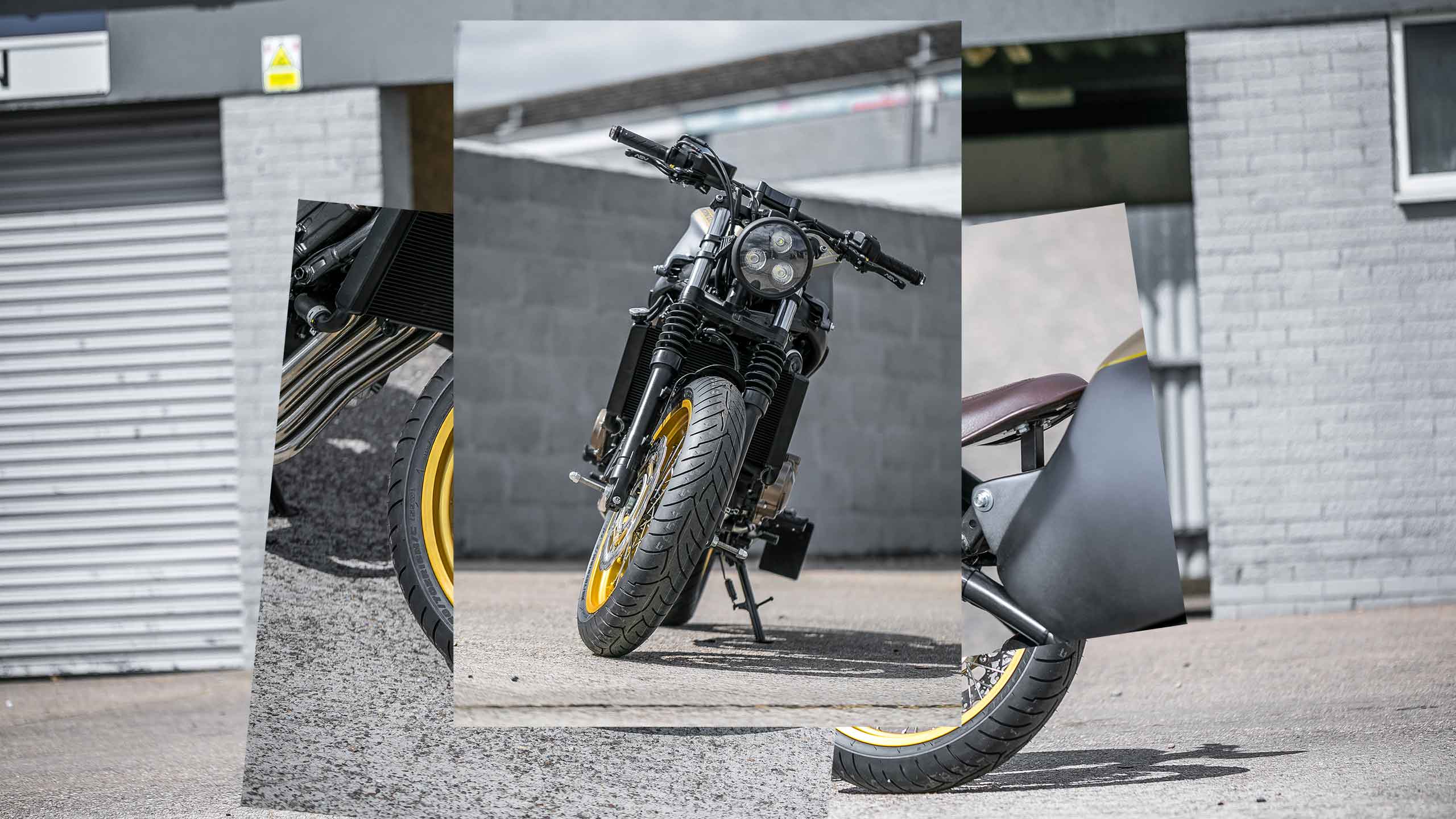 Honda custom motorcycle front view