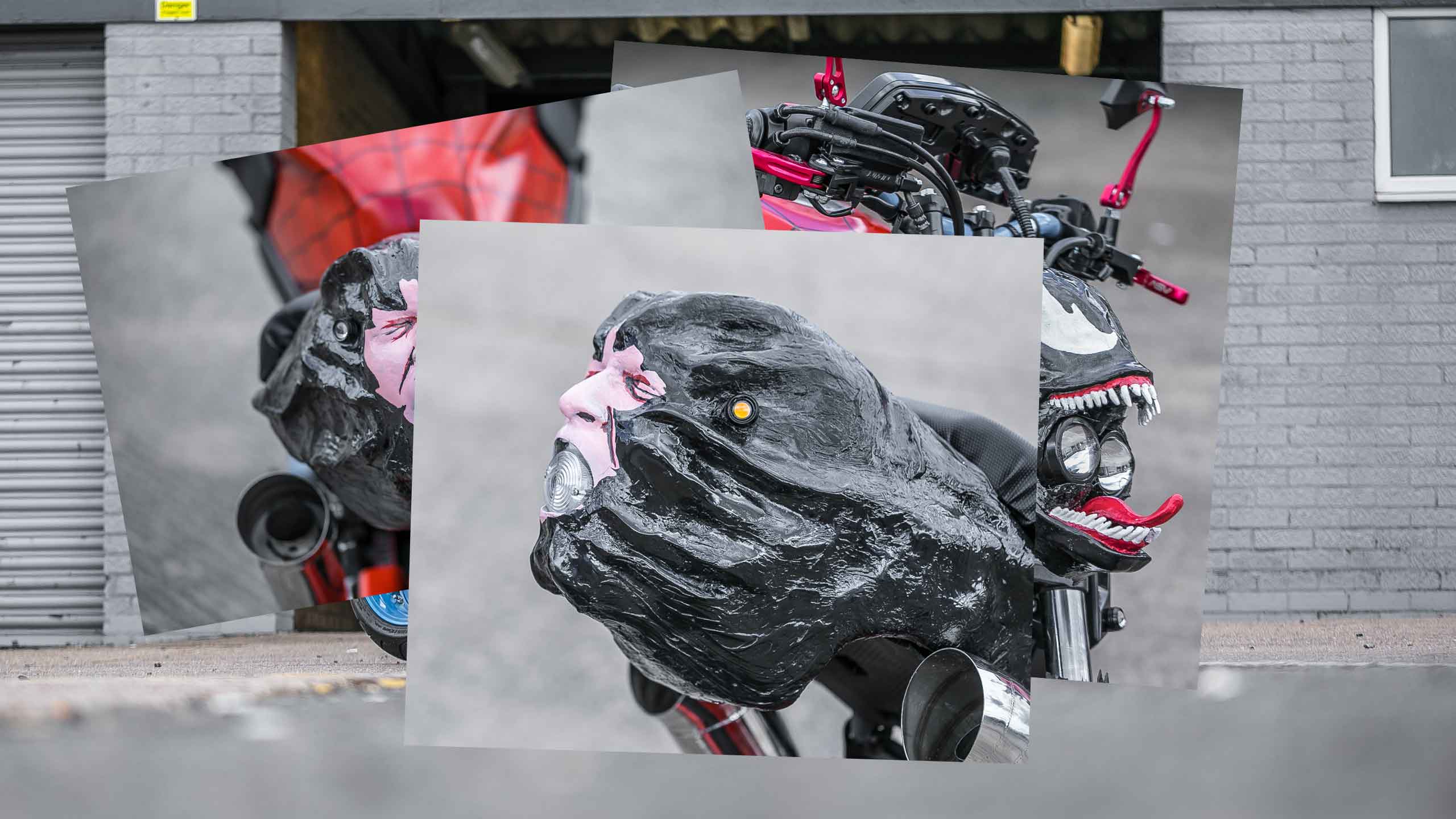 Honda CB650F custom motorcycle Venom inspired rear detail