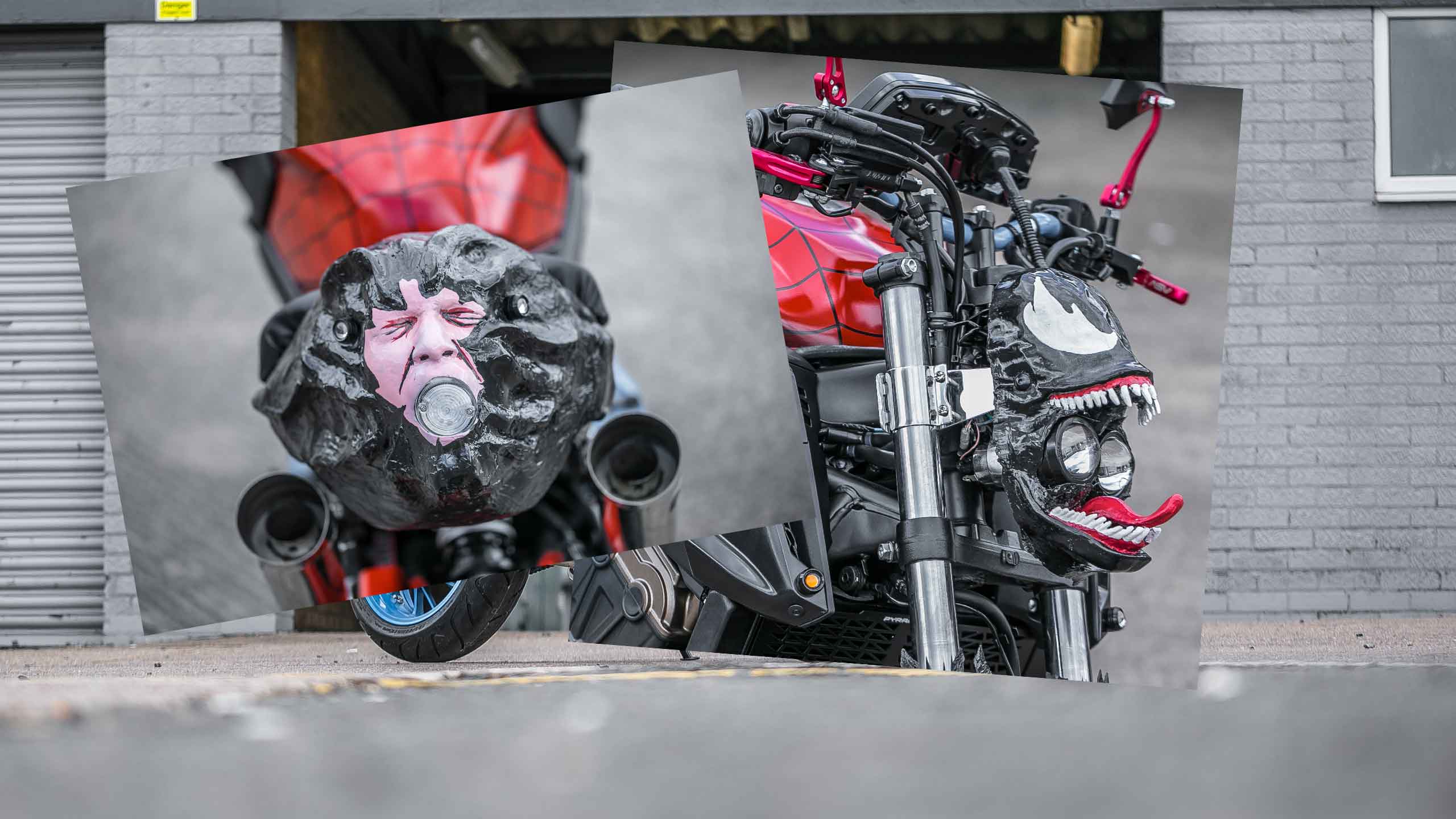 Honda CB650F custom motorcycle Venom inspired rear detail