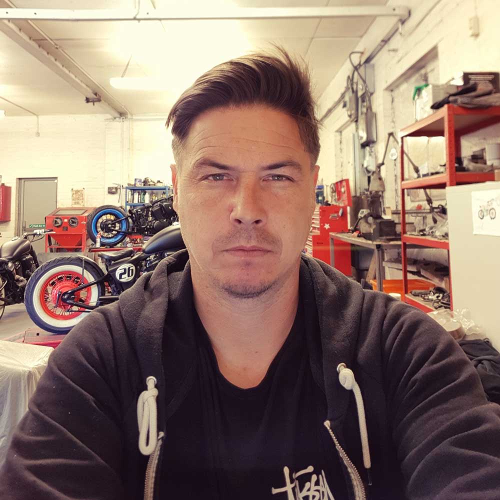 Russ Hardy custom motorbike builder