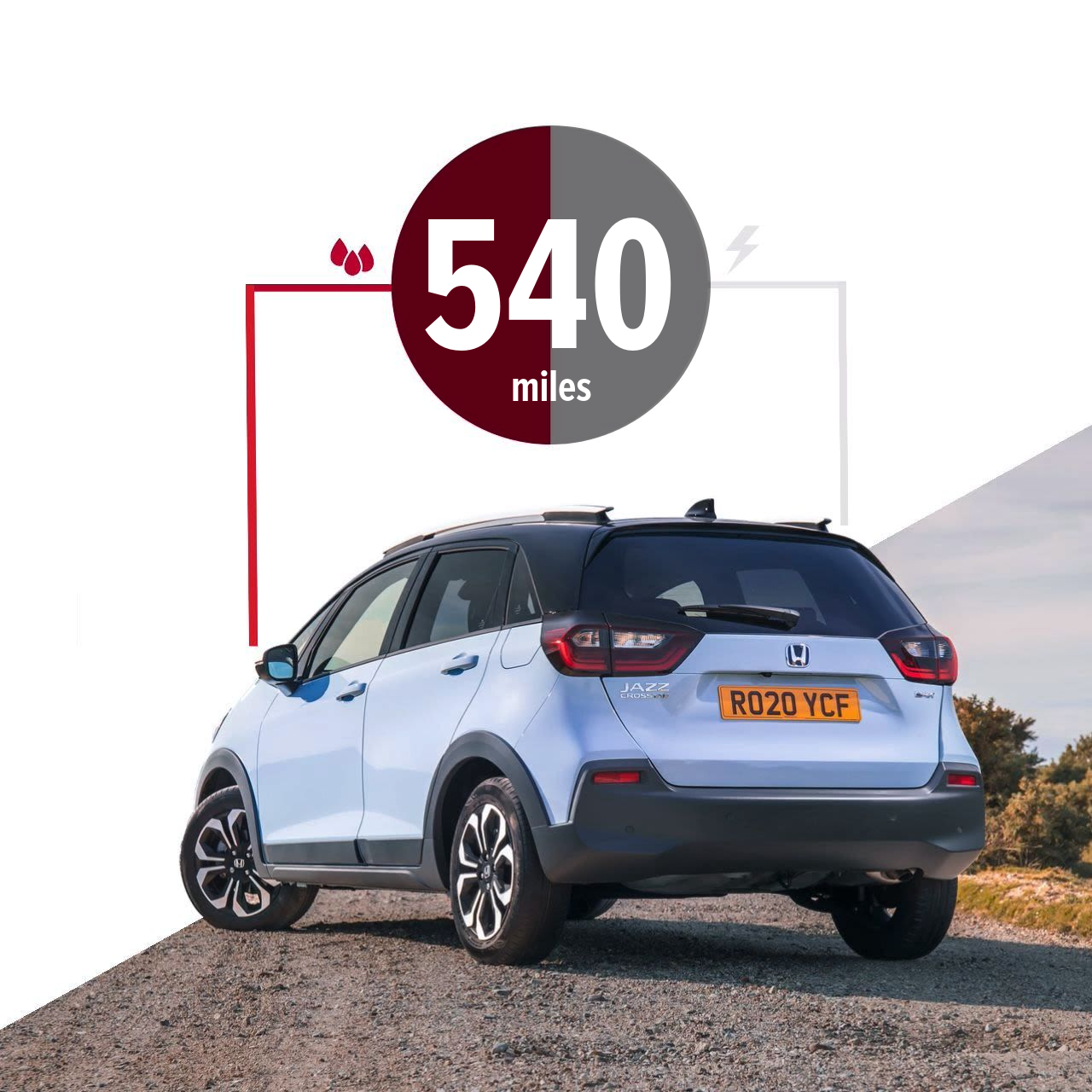 Honda Jazz travels up to 540 miles on a full tank