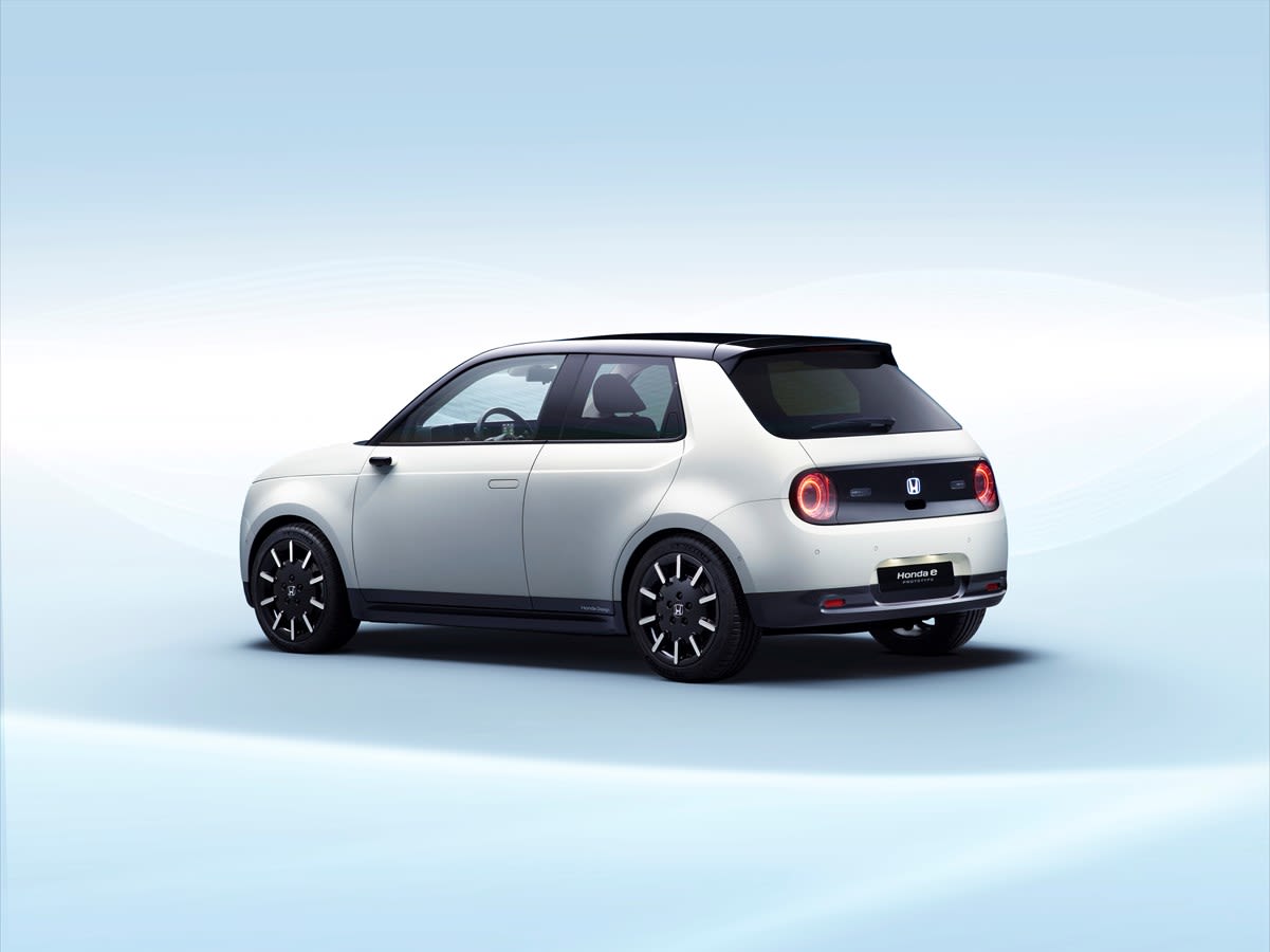 honda e electric vehicle prototype white back side large