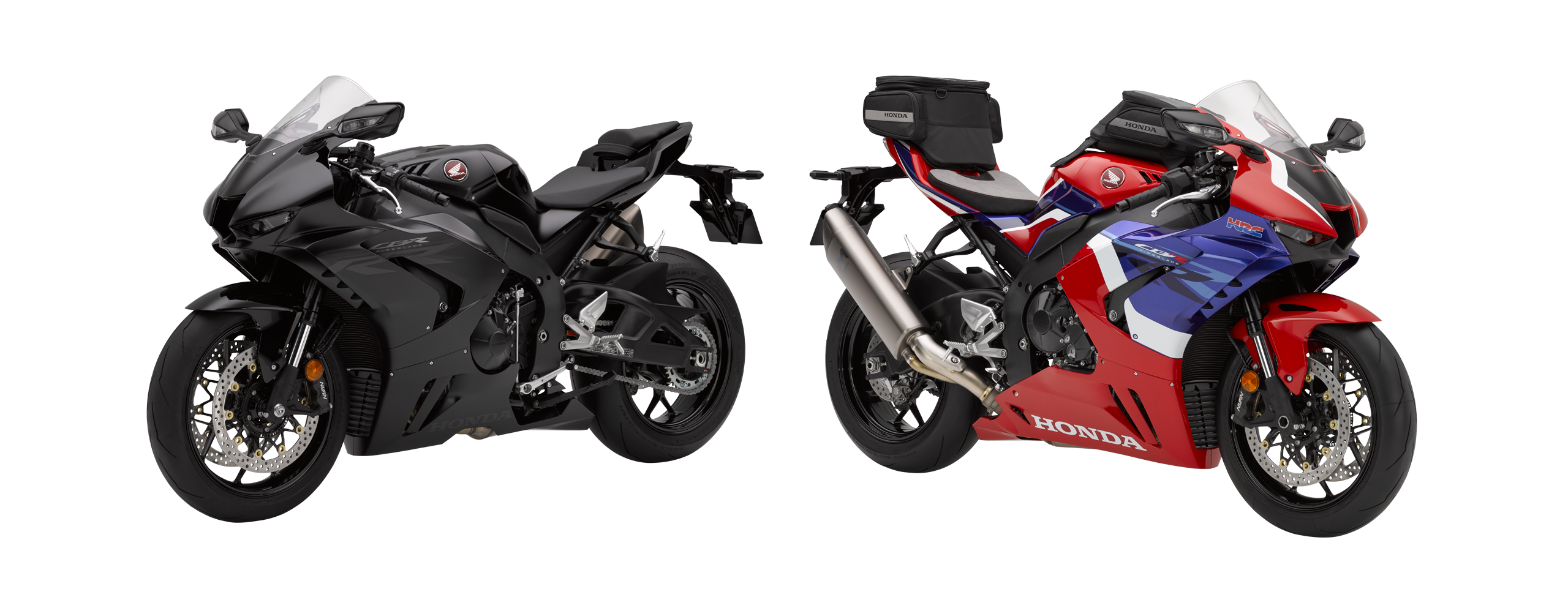 2 2020 Honda Fireblades in black and red & blue