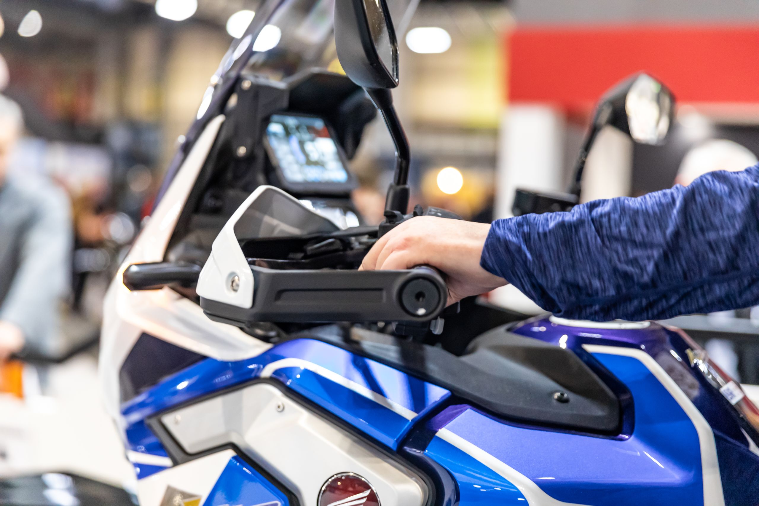 Close up of new, 2020 Honda Africa Twin