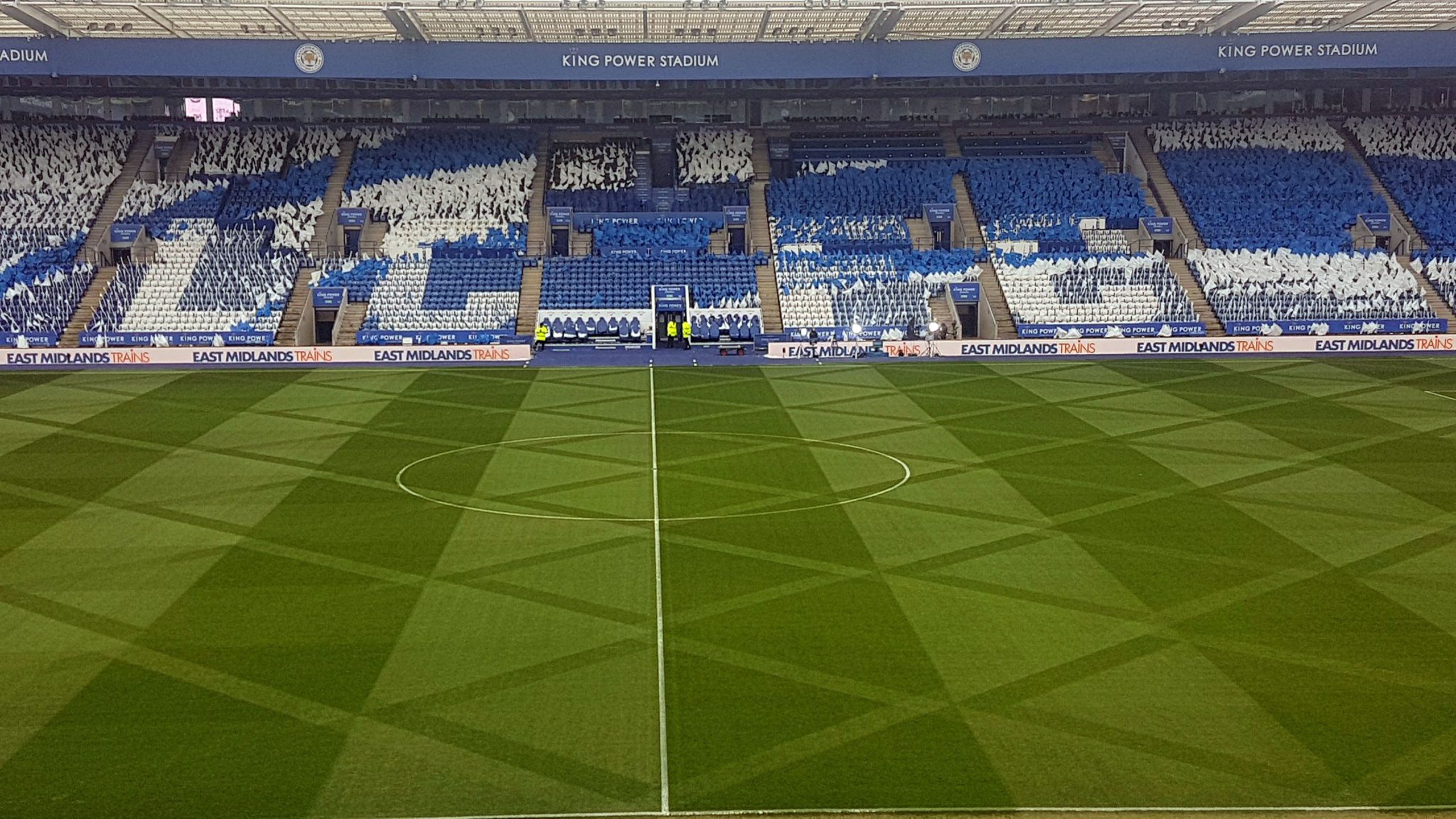 Leicester City FC's King Power stadium mowed by John Ledwidge