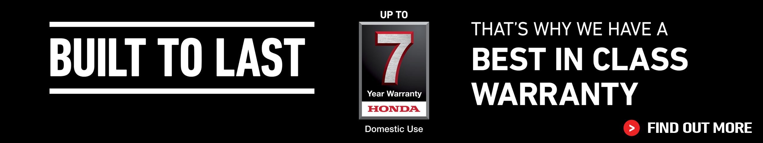 built to last 7 year warranty honda engine room