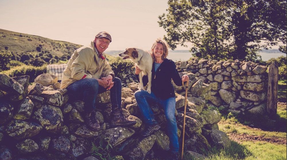 Gareth Wyn Jones with Kate Humble on the BBC's The Family Farm