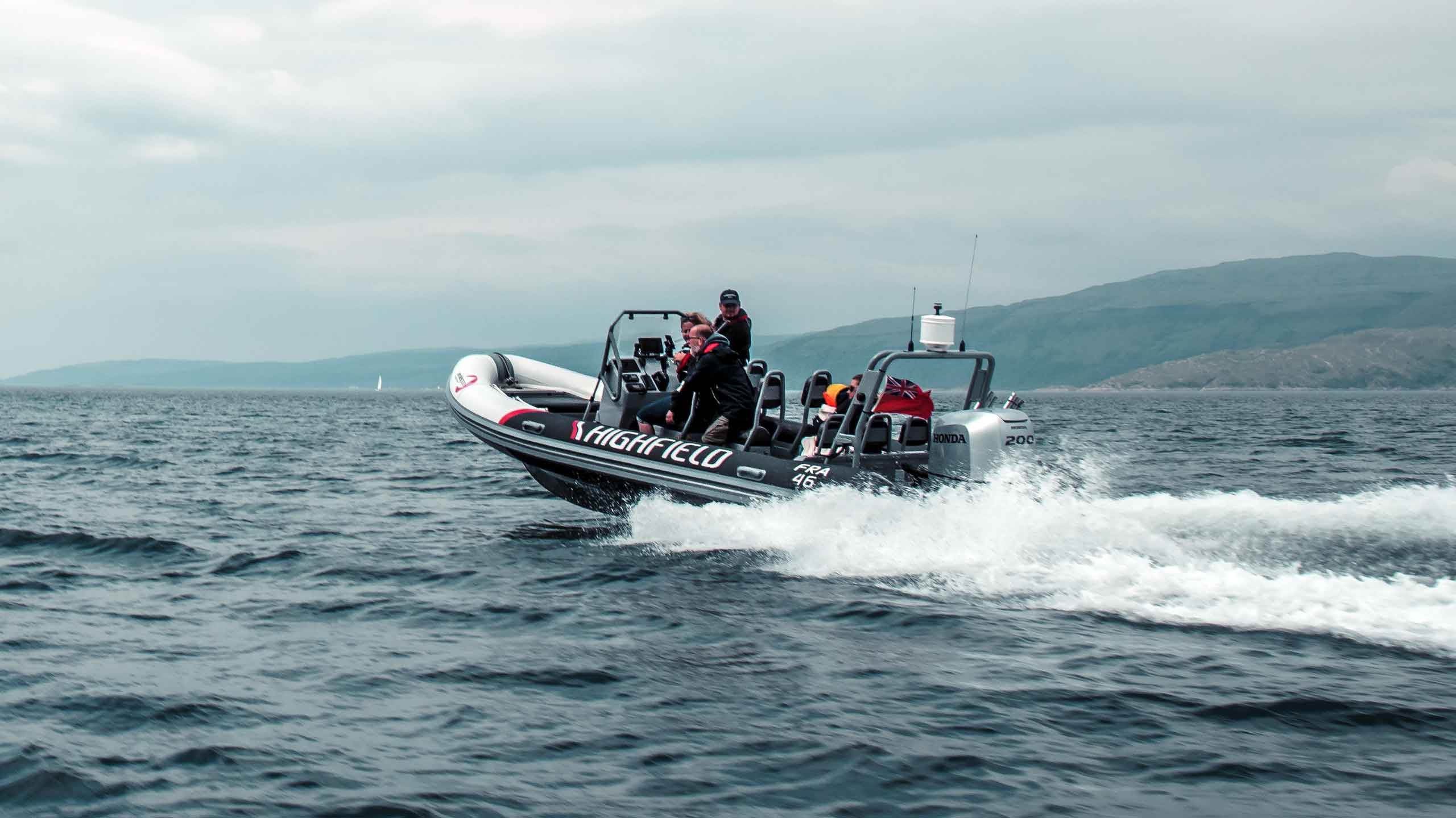 Highfield boat with Honda Marine engine on Oban Bay