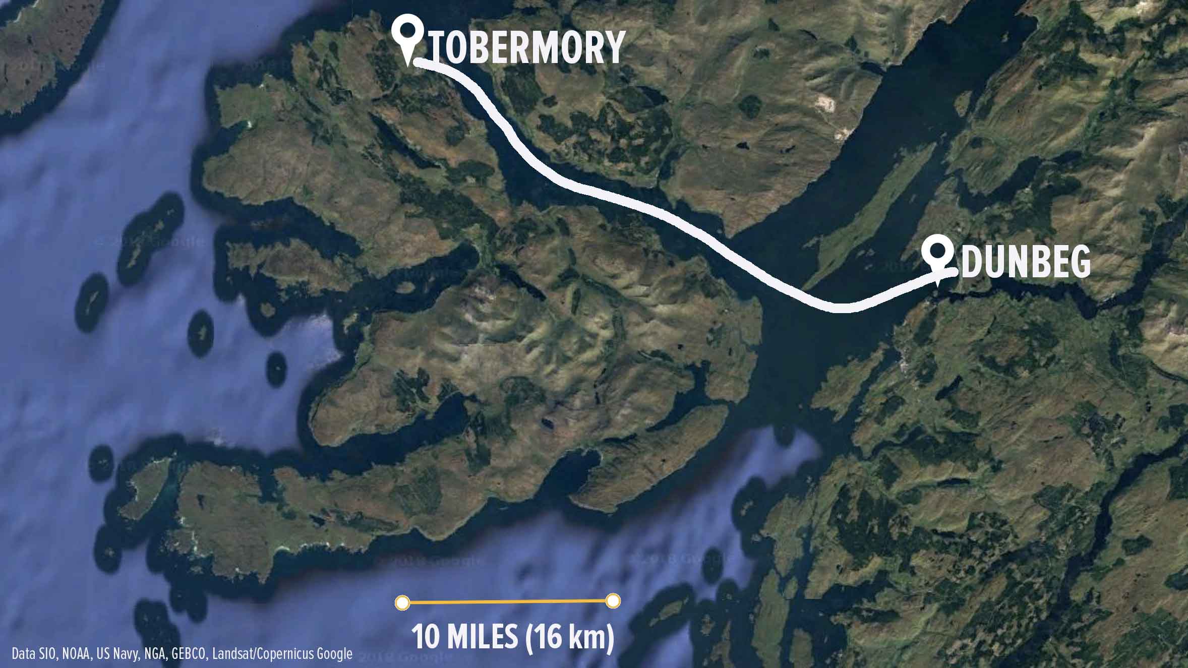 Route from Dunbeg to Tobermory