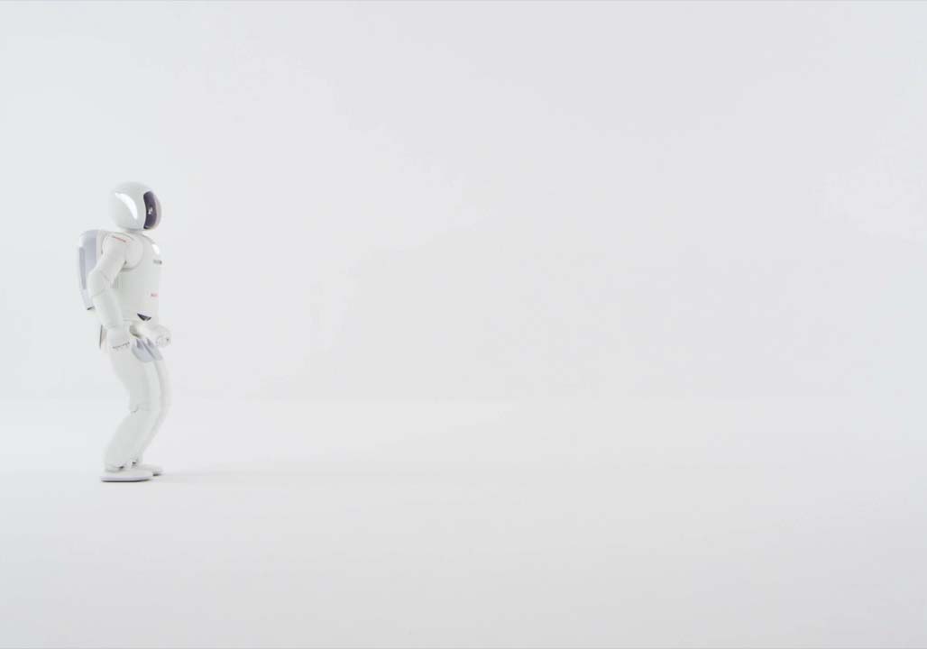 Honda ASIMO humanoid robot walking animation