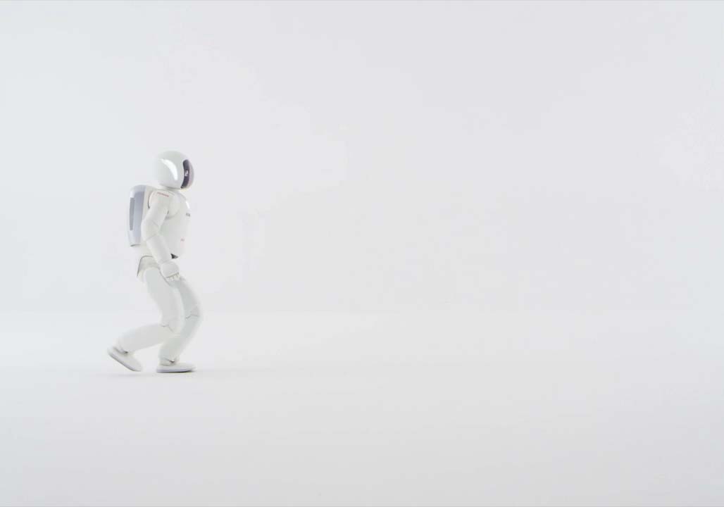 Honda ASIMO humanoid robot walking animation