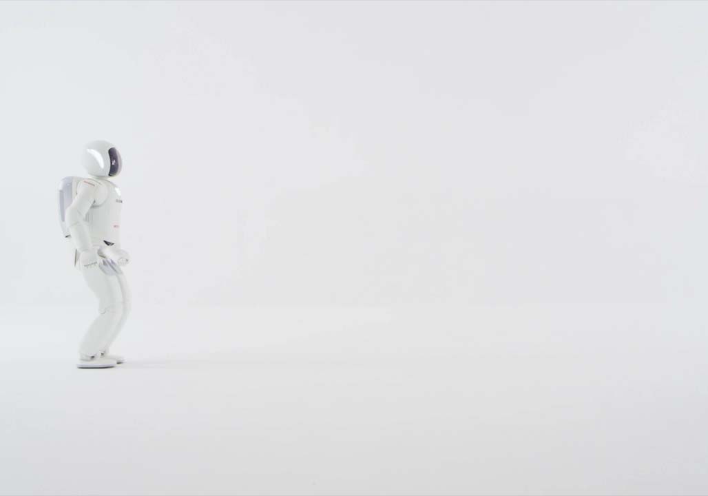 Honda ASIMO humanoid robot walking animation