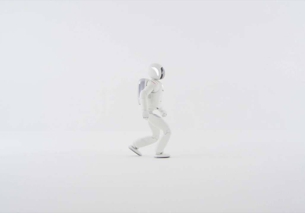 Honda ASIMO humanoid robot walking animation
