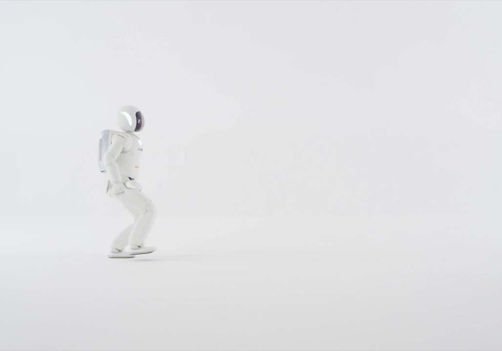 Honda ASIMO humanoid robot walking animation