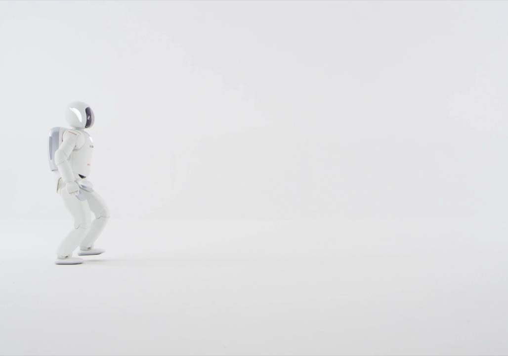 Honda ASIMO humanoid robot walking animation