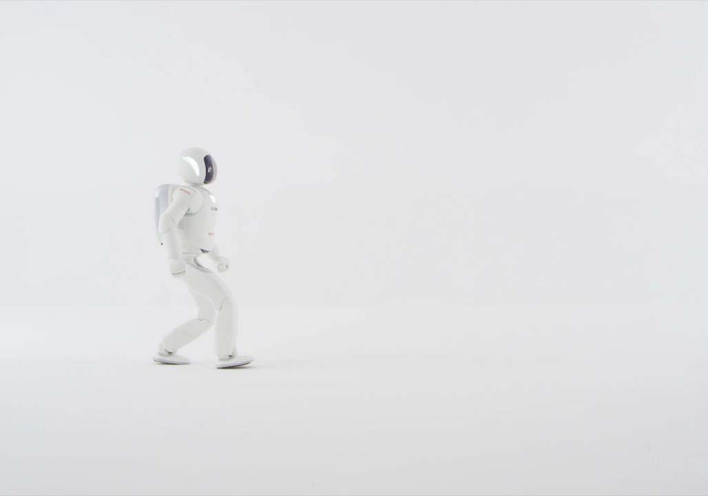 Honda ASIMO humanoid robot walking animation