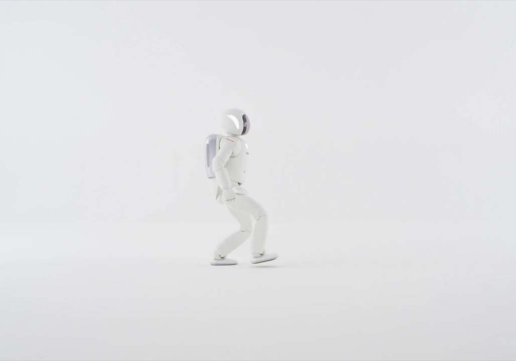 Honda ASIMO humanoid robot walking animation