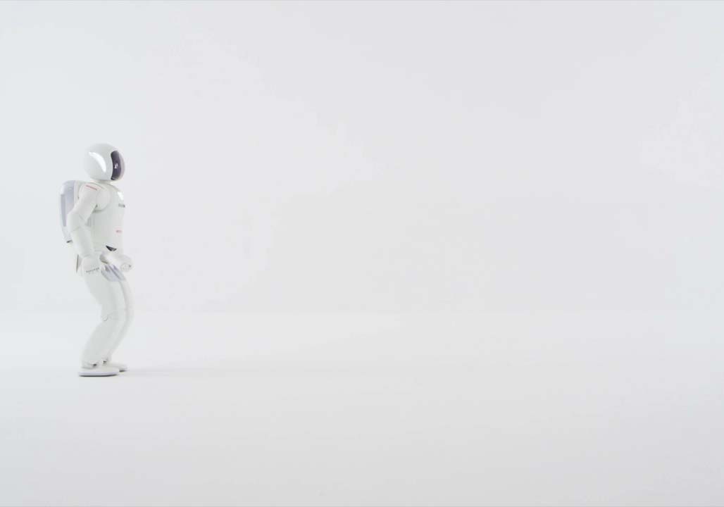 Honda ASIMO humanoid robot walking animation