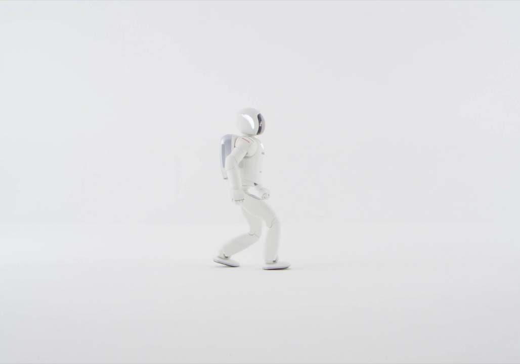 Honda ASIMO humanoid robot walking animation
