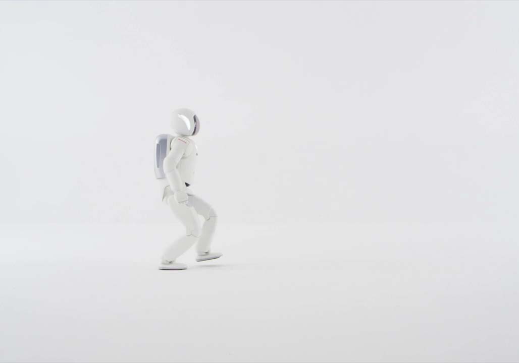 Honda ASIMO humanoid robot walking animation
