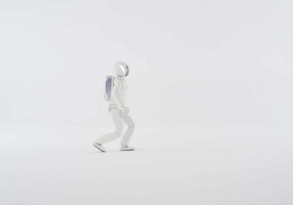 Honda ASIMO humanoid robot walking animation