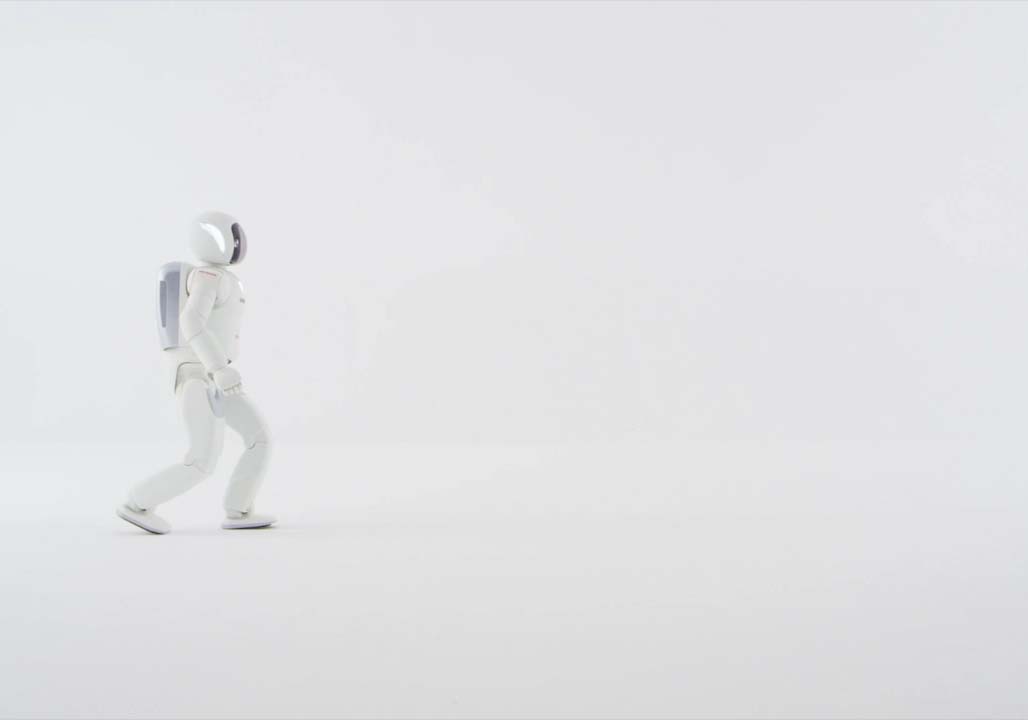 Honda ASIMO humanoid robot walking animation