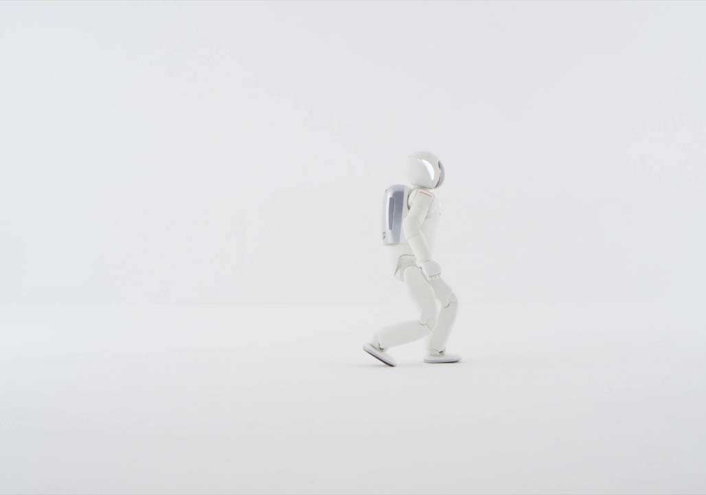 Honda ASIMO humanoid robot walking animation