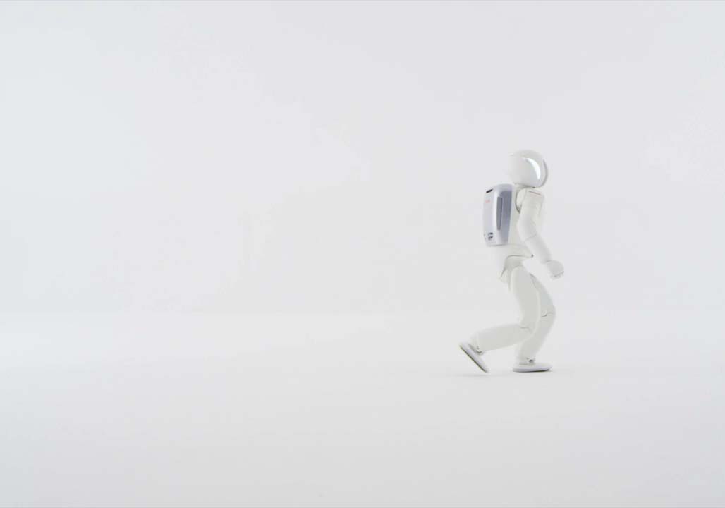 Honda ASIMO humanoid robot walking animation