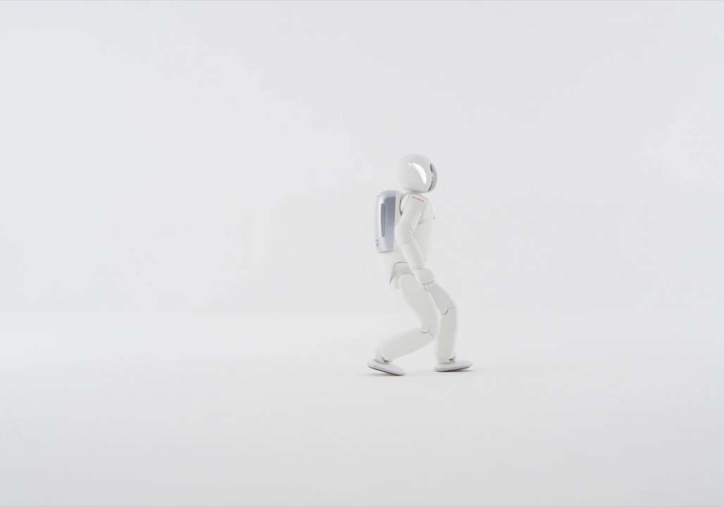 Honda ASIMO humanoid robot walking animation