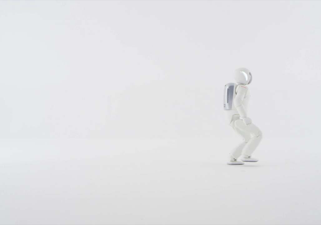 Honda ASIMO humanoid robot walking animation